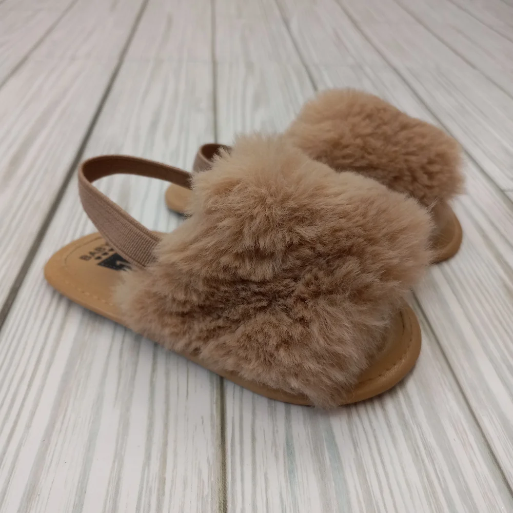 NEW 2 Pairs Faux Fur Embellished Baby Shoes